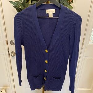 Soft Surroundings Ribbed Knit Cardigan Sweater Button Down L
